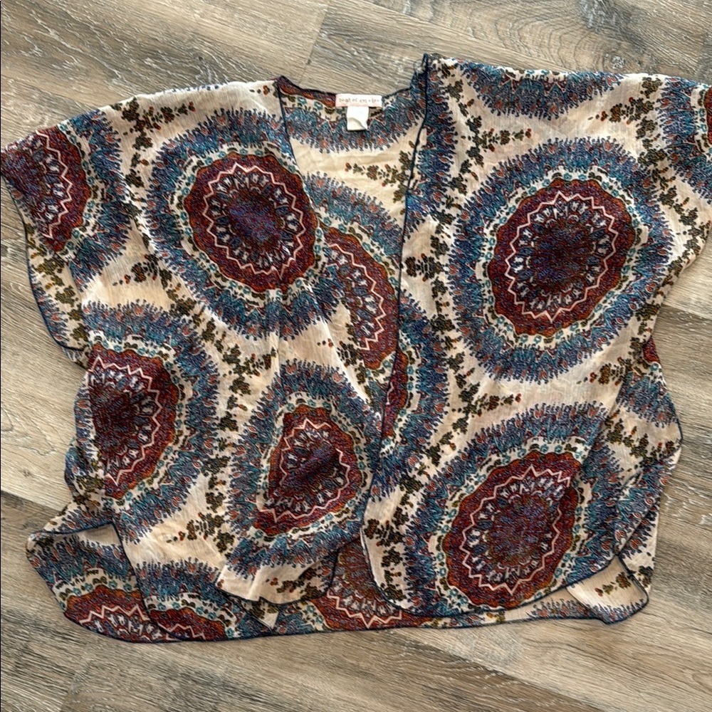 Band of Gypsies Bohemian Patterned Kimono Top sz s/m